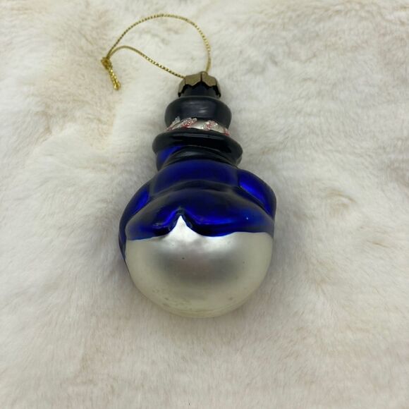 Vintage Hand Blown Glass Snowman Ornament - Picture 6 of 7